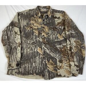 Vintage Walls Camo Shirt USA Made Hunting Button Front Long Sleeve Flaw